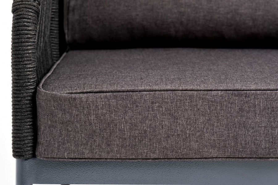 Кресло плетеное из роупа Канны темно-серое 4sis