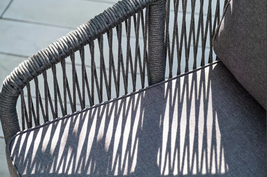 Кресло плетеное из роупа Канны темно-серое 4sis