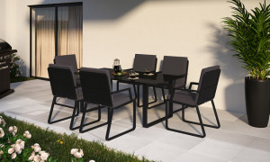 Обеденная группа Voglie 180 антрацит Gardenini