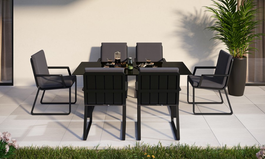 Обеденная группа Voglie 180 антрацит Gardenini