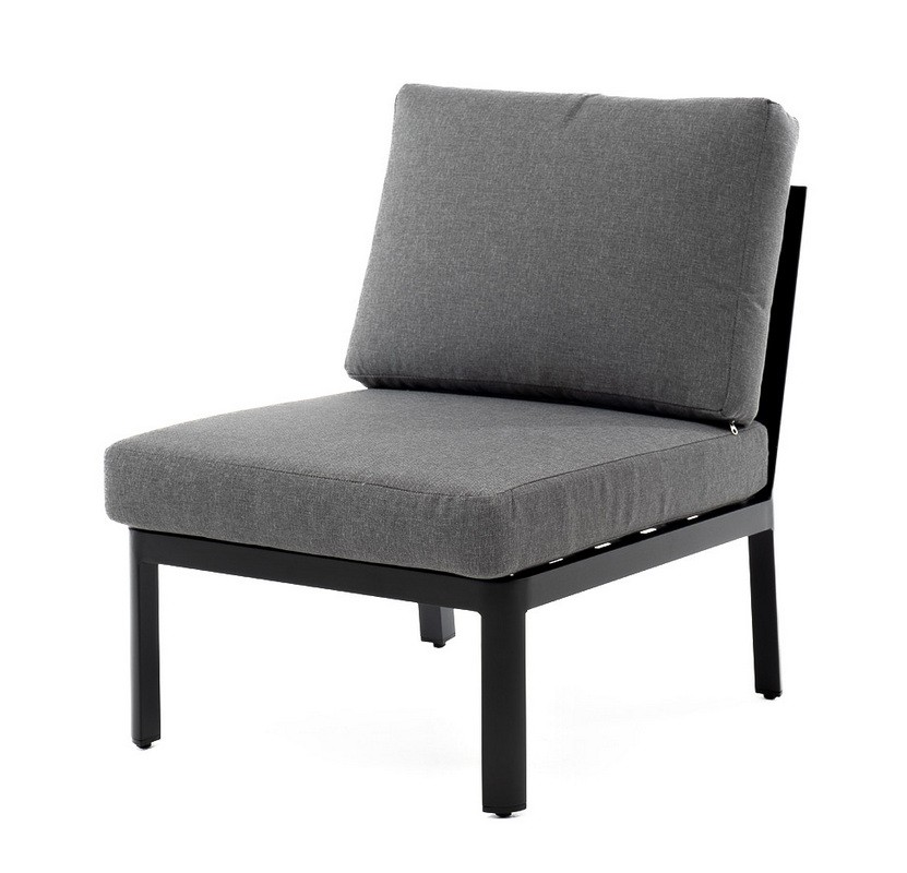 Диванный модуль центральный алюминиевый Париж, 4sisсерый 