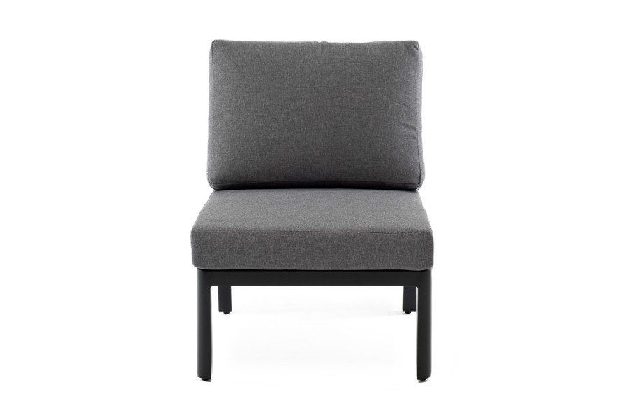 Диванный модуль центральный алюминиевый Париж, 4sisсерый 