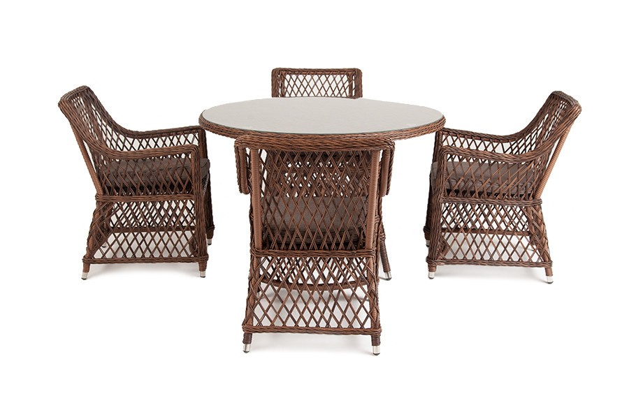 Обеденная группа Доппио коричневая 4sis