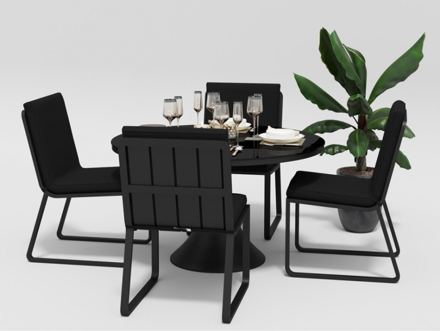 Обеденная группа Voglie Round антрацит Gardenini