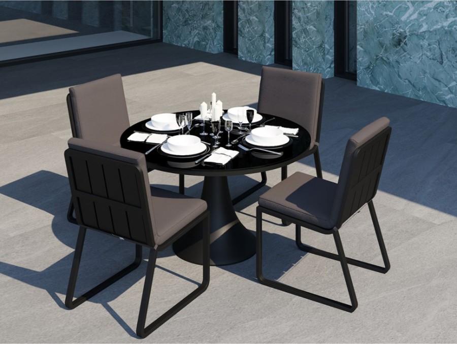Обеденная группа Voglie Round антрацит Gardenini