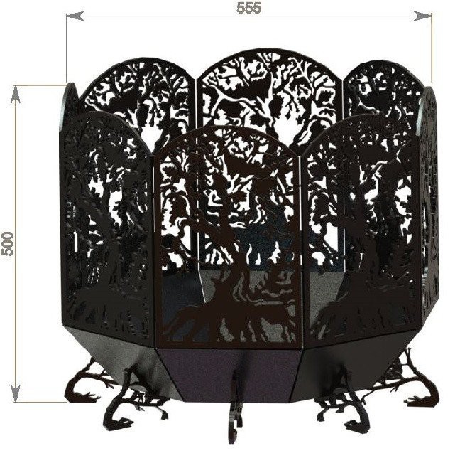 Очаг восьмиугольный Деревья