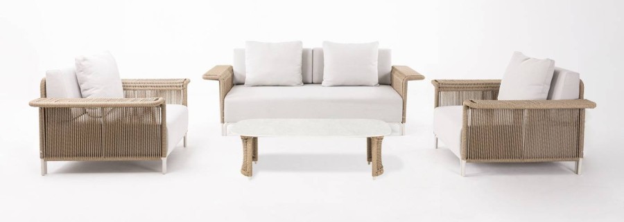 Лаунж-зона из искусственного ротанга Мальдивы, соломенный 4sis