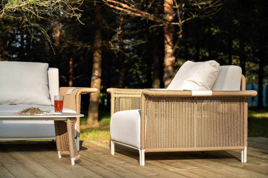 Лаунж-зона из искусственного ротанга Мальдивы, соломенный 4sis