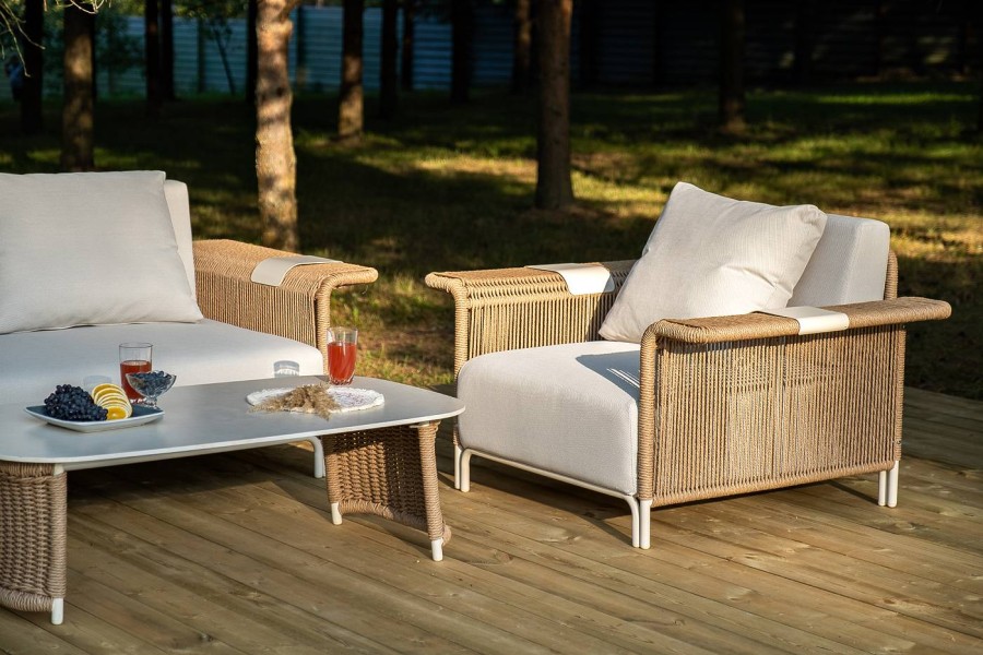 Лаунж-зона из искусственного ротанга Мальдивы, соломенный 4sis