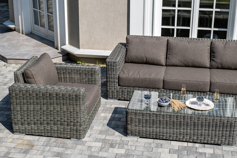 Лаунж-зона из искусственного ротанга Боно grafit 4sis