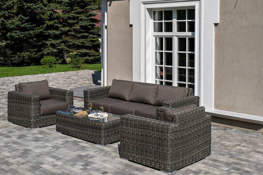 Лаунж-зона из искусственного ротанга Боно grafit 4sis