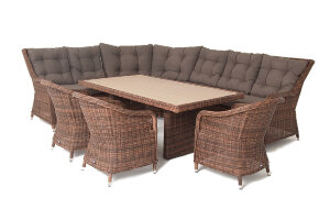 Обеденная группа из искусственного ротанга Бергамо коричневая 4sis