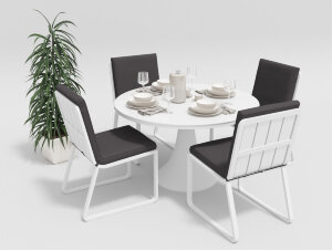 Обеденная группа Voglie Round White антрацит Gardenini