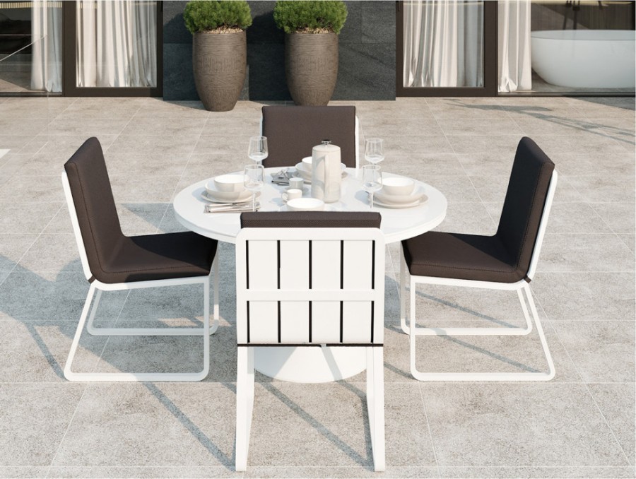 Обеденная группа Voglie Round White антрацит Gardenini