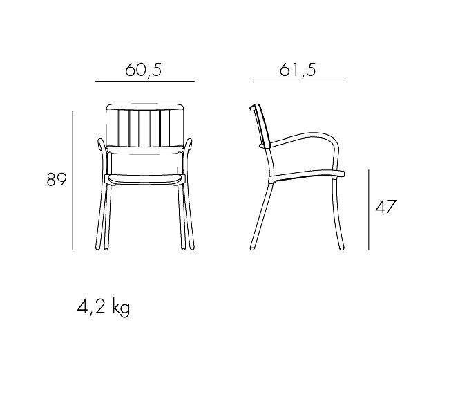 Кресло пластиковое Musa серебро тортора Nardi