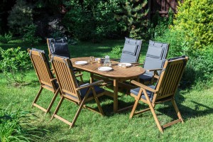 Обеденный комплект KIMBERLY 6 из акации (овальный стол) Royal Family