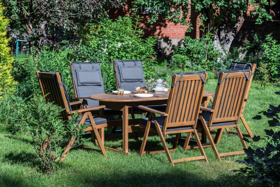 Обеденный комплект KIMBERLY 6 из акации (овальный стол) Royal Family