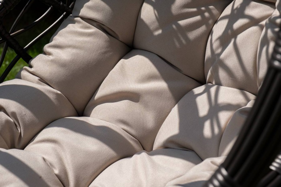 Подвесное кресло-кокон Венеция, бронзовый с бежевой подушкой 4sis