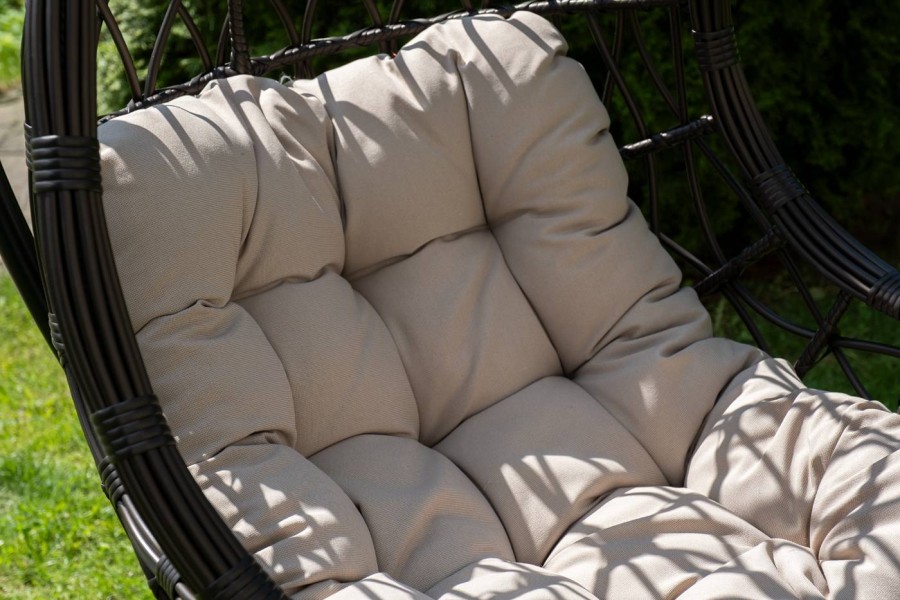 Подвесное кресло-кокон Венеция, бронзовый с бежевой подушкой 4sis