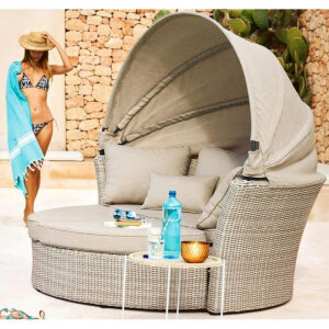 Диван-трансформер из искусственного ротанга AFM-325 Beige Афина