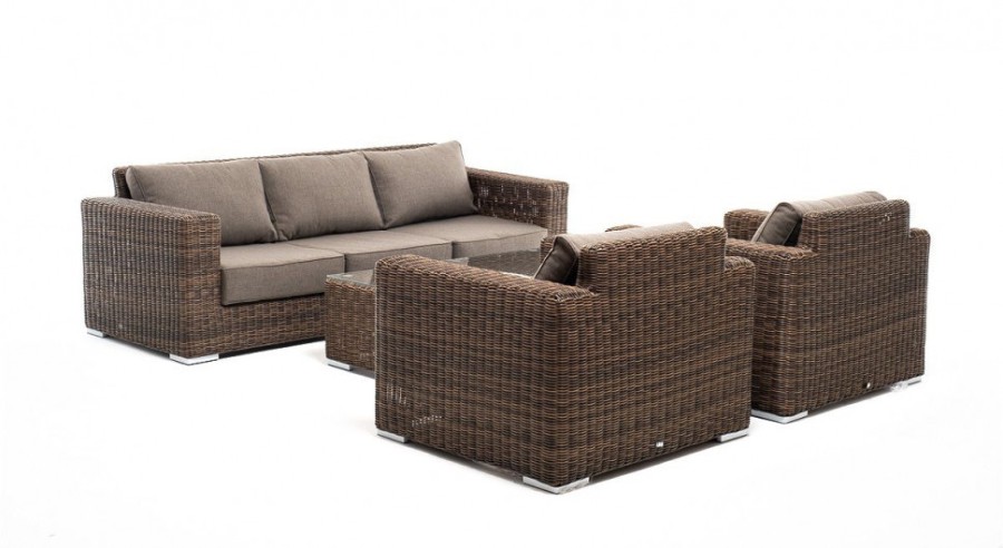 Лаунж-зона из искусственного ротанга Боно brown 4sis