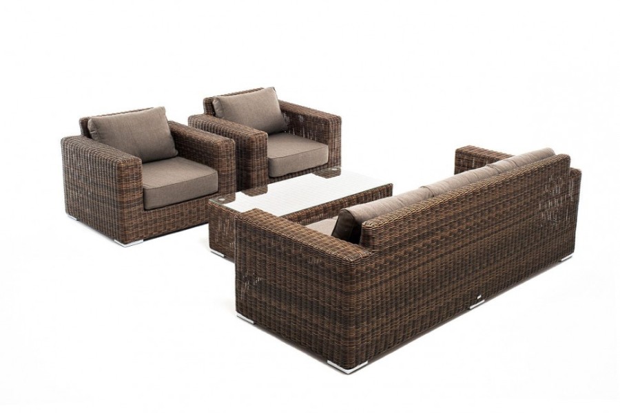 Лаунж-зона из искусственного ротанга Боно brown 4sis