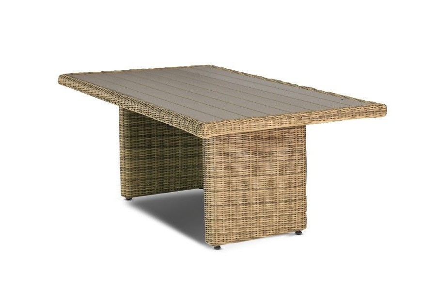 Обеденная группа из искусственного ротанга Бергамо соломенная 4sis