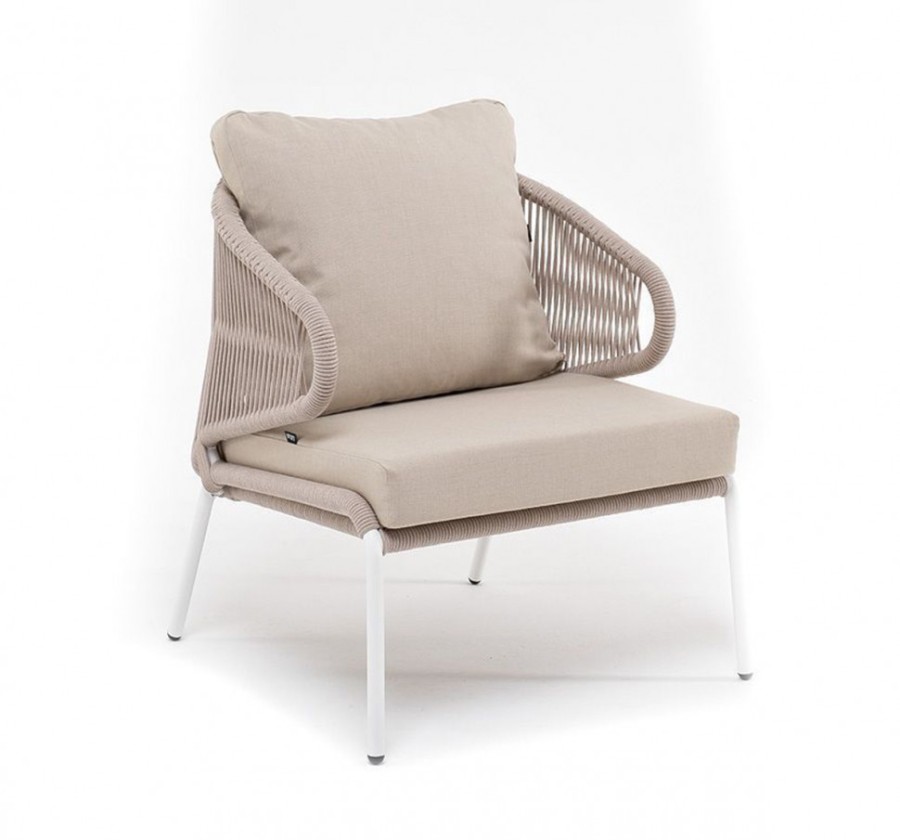 Кресло плетеное Милан из роупа бежевое 4sis