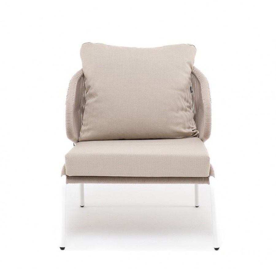 Кресло плетеное Милан из роупа бежевое 4sis