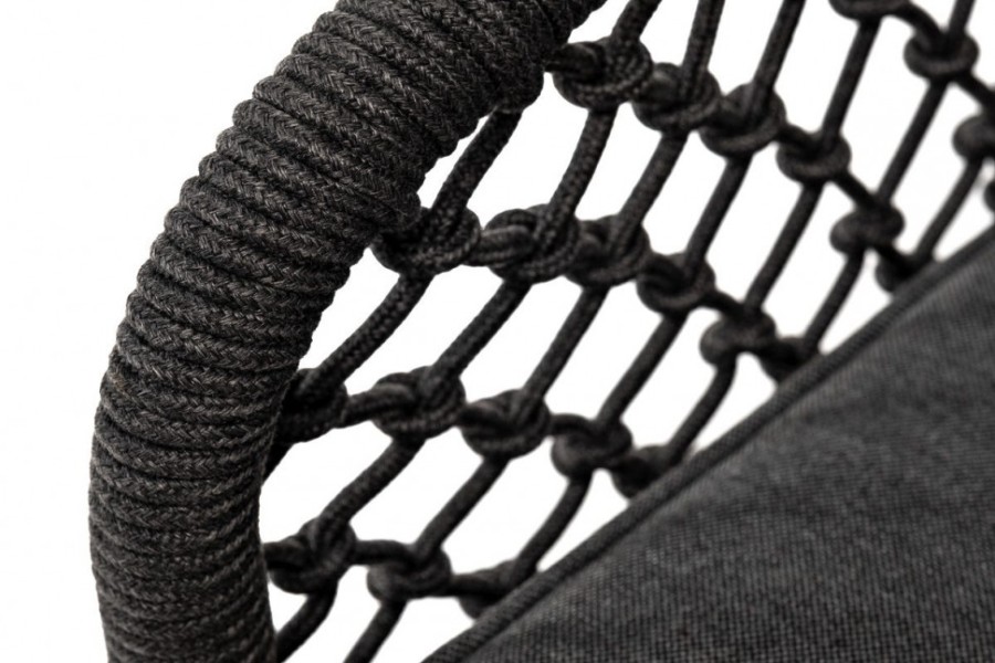 Плетеное кресло из узелкового роупа Канны, основание из дуба, 4sis