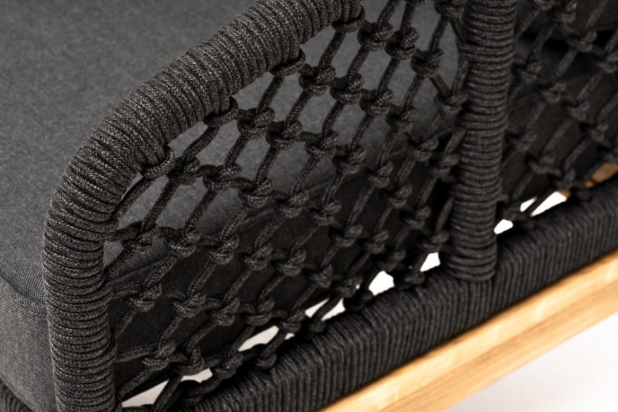 Плетеное кресло из узелкового роупа Канны, основание из дуба, 4sis