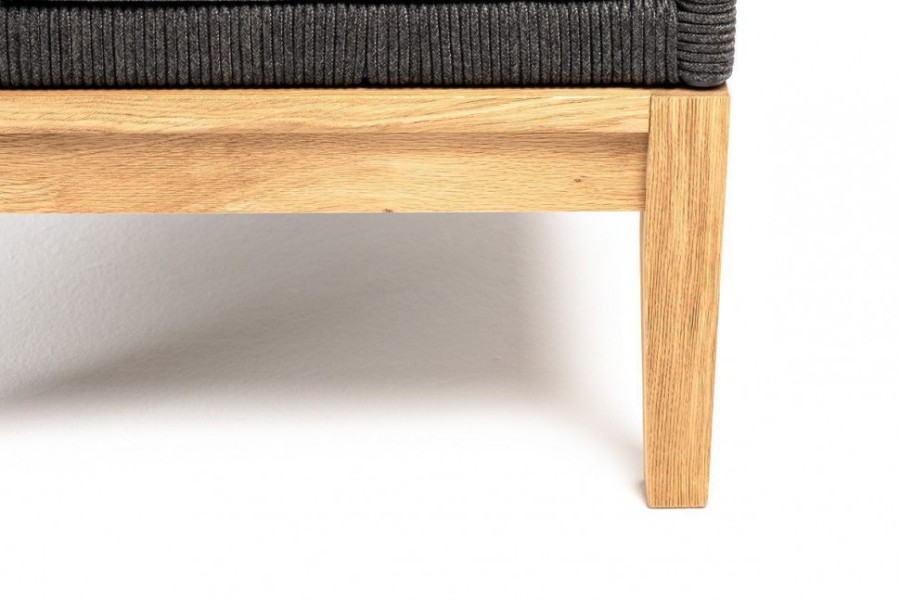 Плетеное кресло из узелкового роупа Канны, основание из дуба, 4sis