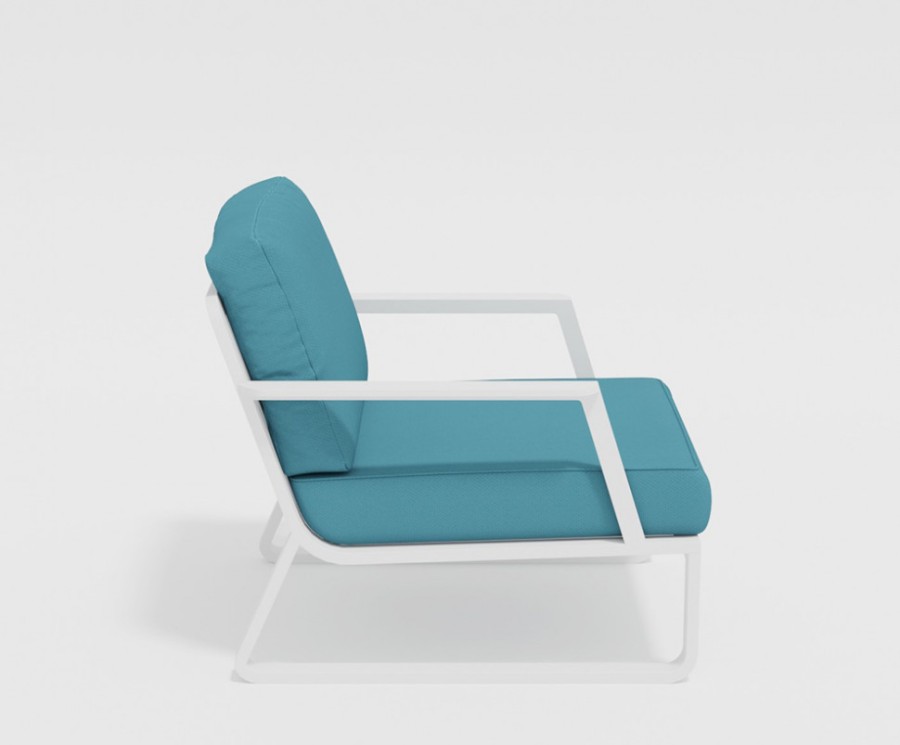 Лаунж зона Voglie белая с голубыми подушками Gardenini