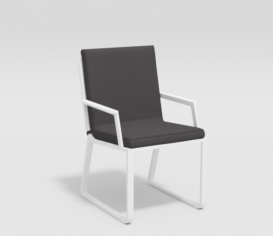 Обеденная группа Voglie White бежевая с подлокотниками Gardenini