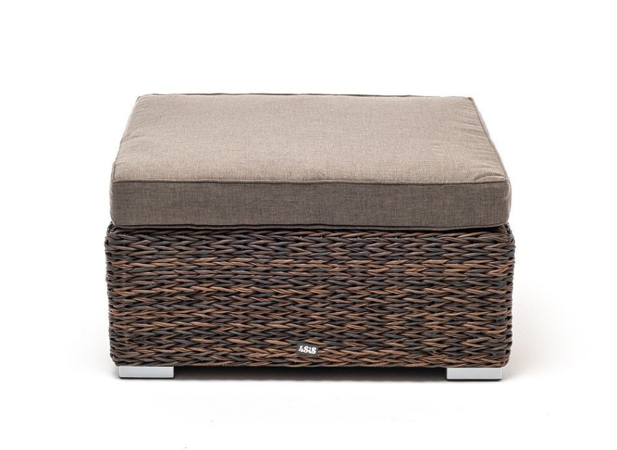 Плетеная оттоманка Лунго с подушкой (гиацинт), коричневый 4sis