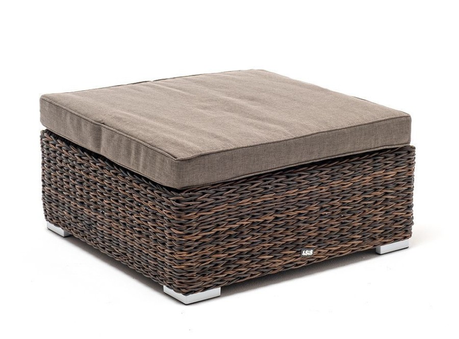 Плетеная оттоманка Лунго с подушкой (гиацинт), коричневый 4sis