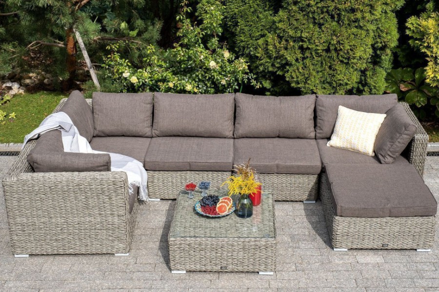 Журнальный столик плетеный Лунго гиацинт серый  4sis