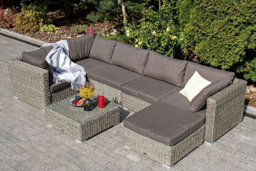 Журнальный столик плетеный Лунго гиацинт серый  4sis