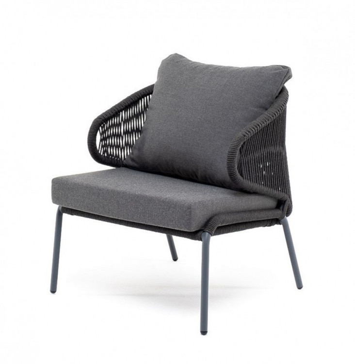 Кресло плетеное Милан темно-серое 4sis