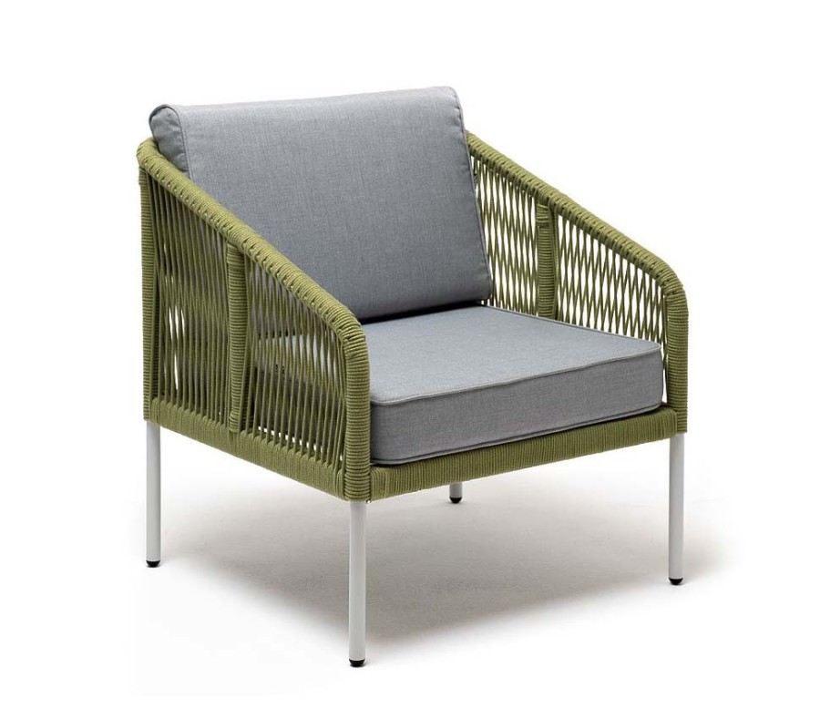 Плетеное кресло Канны из роупа салатовый 4sis