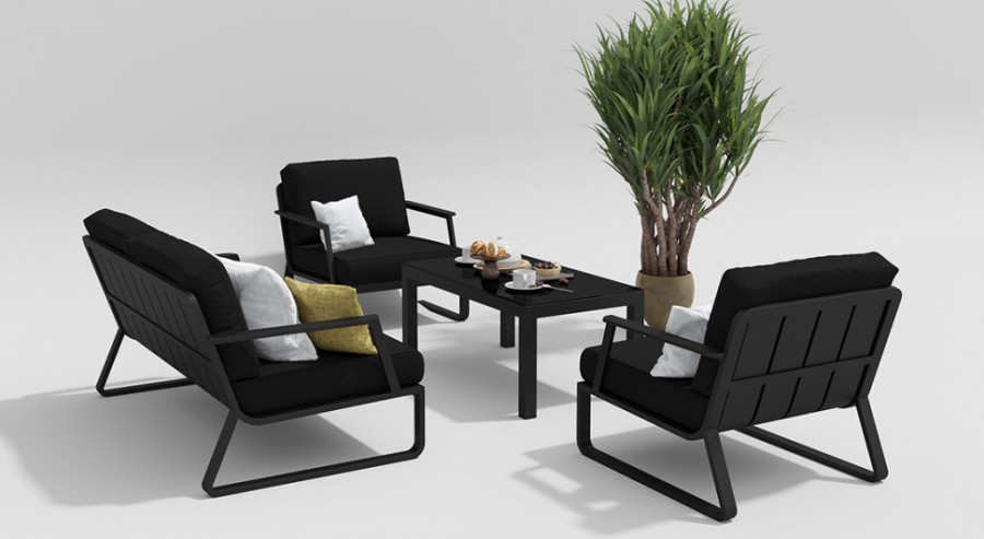 Лаунж зона Voglie черная Gardenini