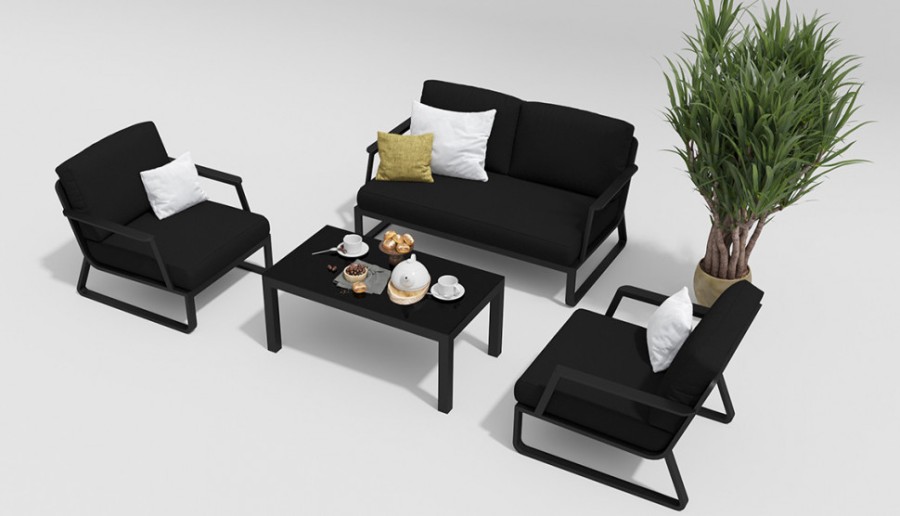 Лаунж зона Voglie черная Gardenini