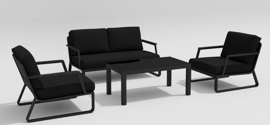 Лаунж зона Voglie черная Gardenini