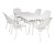 Обеденная группа из литого алюминия Gera 6 White Кит Маркет