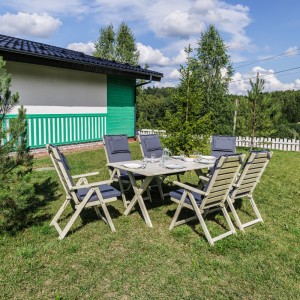 Обеденный комплект CAMILLA из акации, белый Royal Family