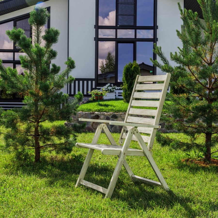 Обеденный комплект CAMILLA из акации, белый Royal Family