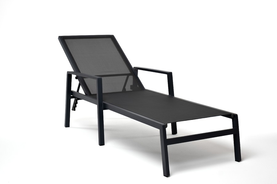 Шезлонг из алюминия Парма, темно-серый 4sis