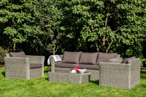 Лаунж-зона из искусственного ротанга гиацинт Капучино Graphite 4sis