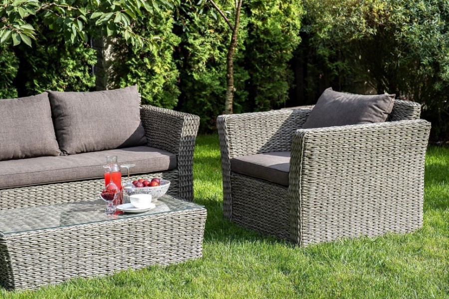 Лаунж-зона из искусственного ротанга гиацинт Капучино Graphite 4sis