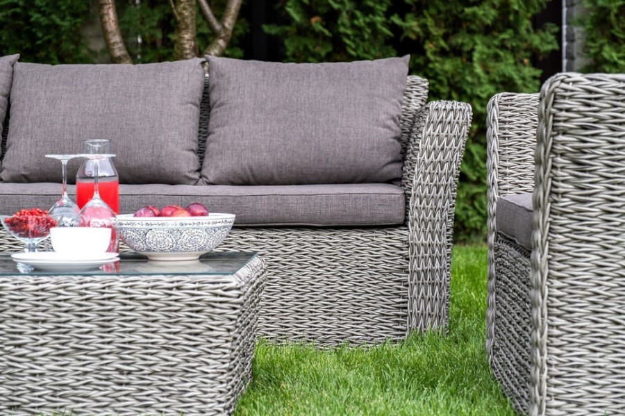 Лаунж-зона из искусственного ротанга гиацинт Капучино Graphite 4sis